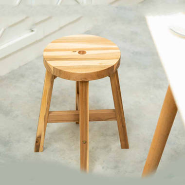 Loon Peak® Cole-Zachary Solid Wood 17.7'' Short Counter Stool